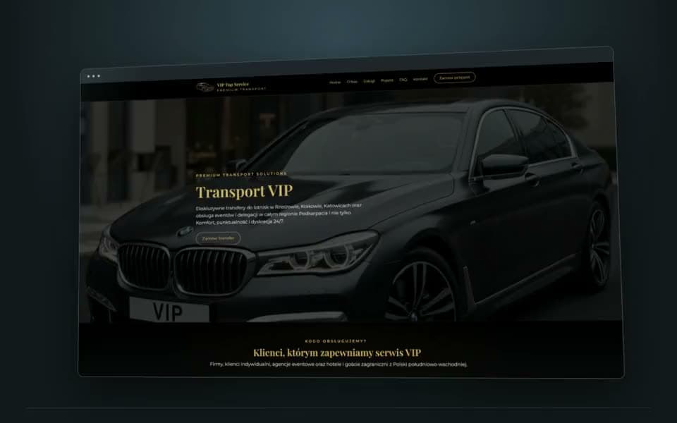 Podgląd projektu VIP Transfery – Platforma Premium Transport Solutions