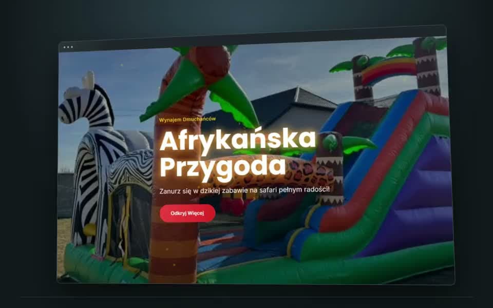 Podgląd projektu Dmuchańce Afryka - Strona Wynajmu Dmuchańców